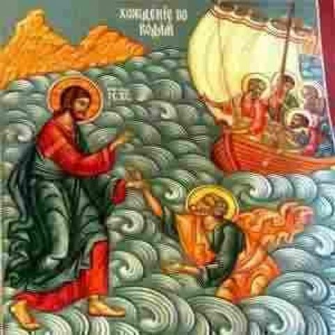 Apôtre Pierre marche sur l'eau...