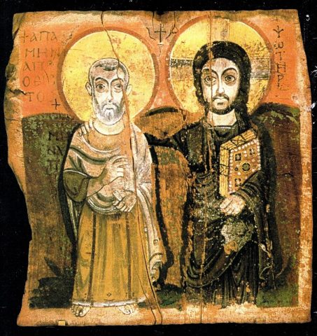 Icone copte Jesus et Abba Minas